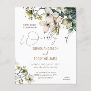 Elegant Boho Niedliche Wildblume Hochzeitskarte Fl Flyer