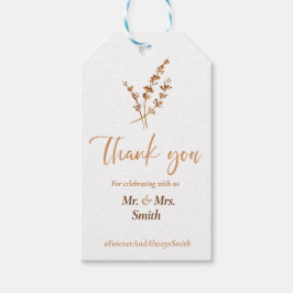 Elegant Boho Orange Blume Gastgeschenke Hochzeiten Geschenkanhänger