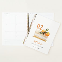 Elegant Boho Orange Fruchtkuchen jedes Alters Gebu Planer