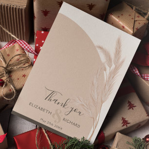 Elégant Boho Pampas Mariage moderne Carte de remer