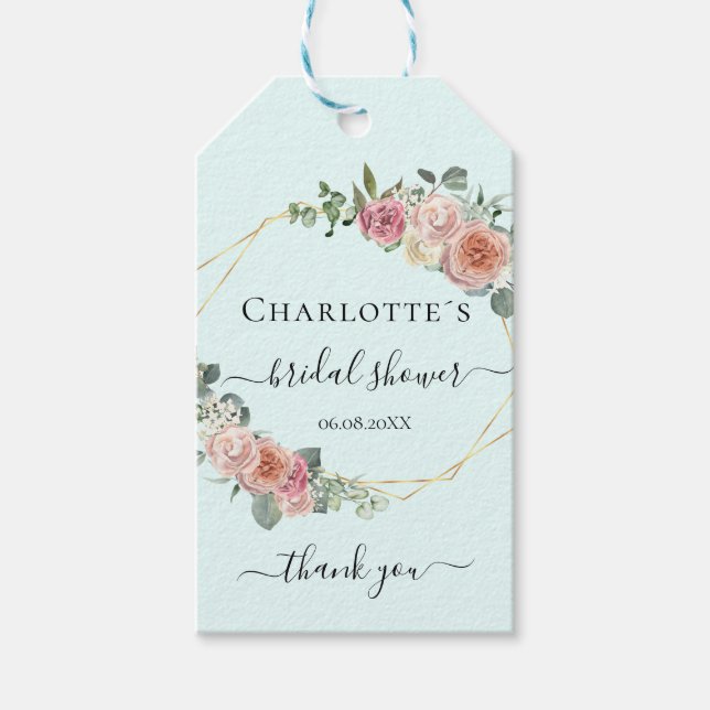Elegant Boho Pastel Geschenkanhänger (Vorderseite)