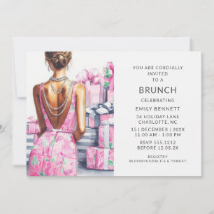 Elegant Boho Pink Brunch Einladung