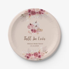 Elegant Boho Pink Pumpkin Bridal Shower Pappteller