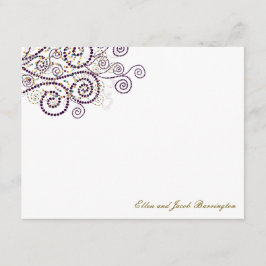 Elegant Boho pourpre Spirales Mariage Carte de rem