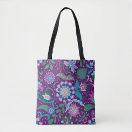 Elegant Boho Purple Floral Tasche