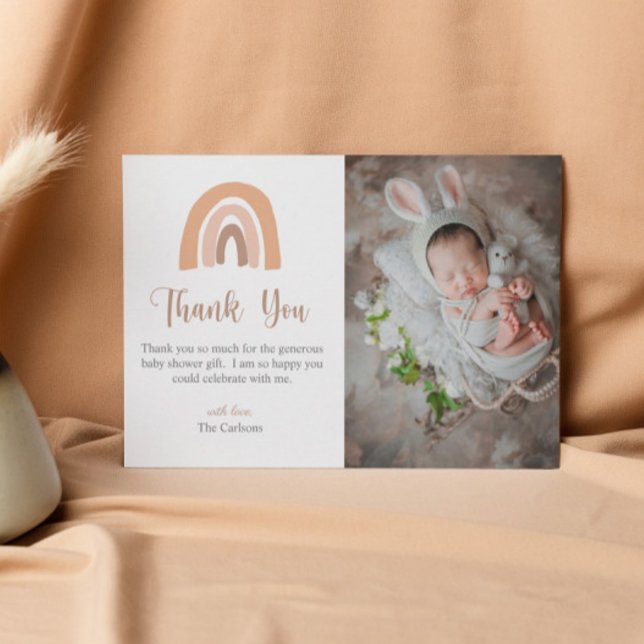 Elegant Boho Rainbow Baby Shower Danke Karte (Von Creator hochgeladen)