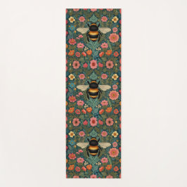 Elegant boho retro bumblebee spring florals  yogamatte