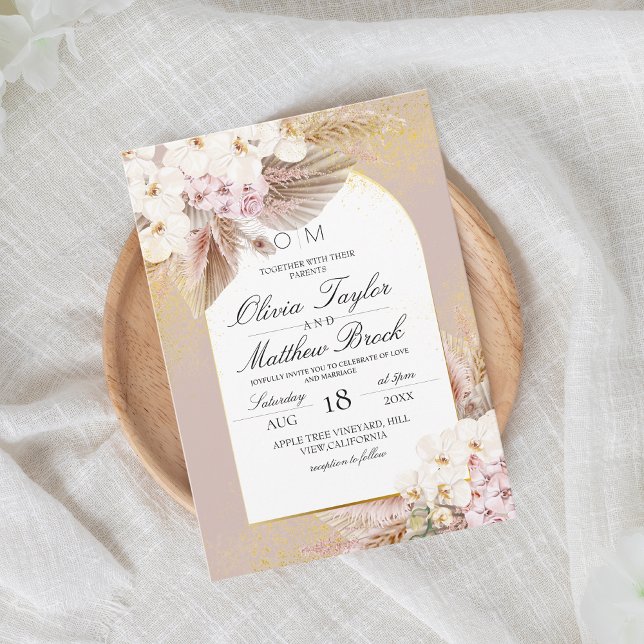 Elegant Boho Rustic Floral Wedding Einladung (Von Creator hochgeladen)