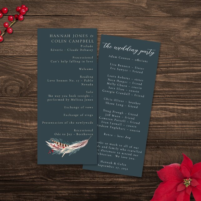 Elegant Boho Rustic Pampas & Pine Green Tan Red Programm (Von Creator hochgeladen)