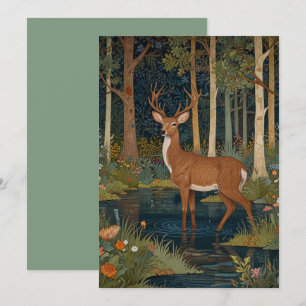 Elegant boho rustikal Wald Waldland Hirsch Einladung
