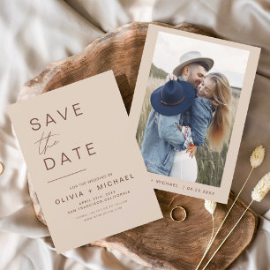 Elegant Boho Save the Date Foto Minimalistisch
