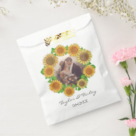 Elegant Boho Sonnenblume Rustikale Personalisierte Geschenktütchen