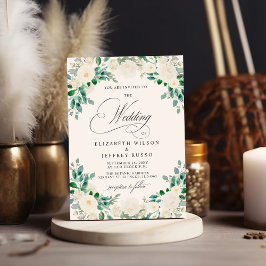 Elegant Boho Summer Elfenbeinblüte Hochzeit Einladung