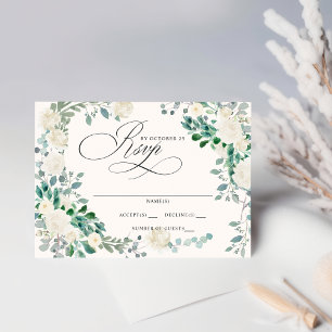 Elegant Boho Summer Elfenbeinblüte Hochzeit RSVP Karte
