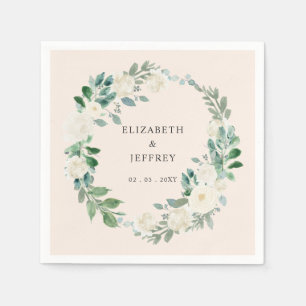 Elegant Boho Summer Elfenbeinblüte Hochzeit Serviette