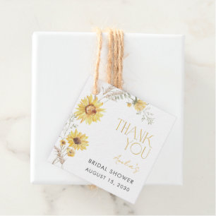 Elegant Boho Sunflower Brautparty Vielen Dank Geschenkanhänger