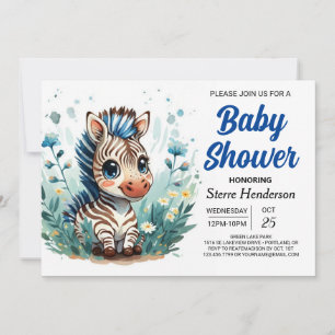 Elegant Boho Surprise Zebra Boy Baby Shower Einladung