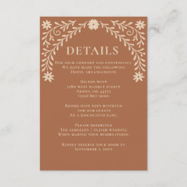 Elegant Boho Terracotta Floral Wedding Begleitkarte