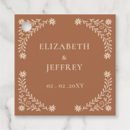 Elegant Boho Terracotta Floral Wedding Geschenkanhänger
