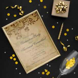 Elegant Boho Vintag Graduation Party Einladung