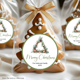 Elegant Boho Watercolor Holiday Gift Wrap Sticker