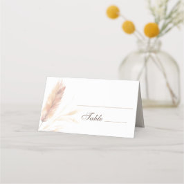 Elegant Boho Watercolor Pampas Hochzeit im Herbst Platzkarte