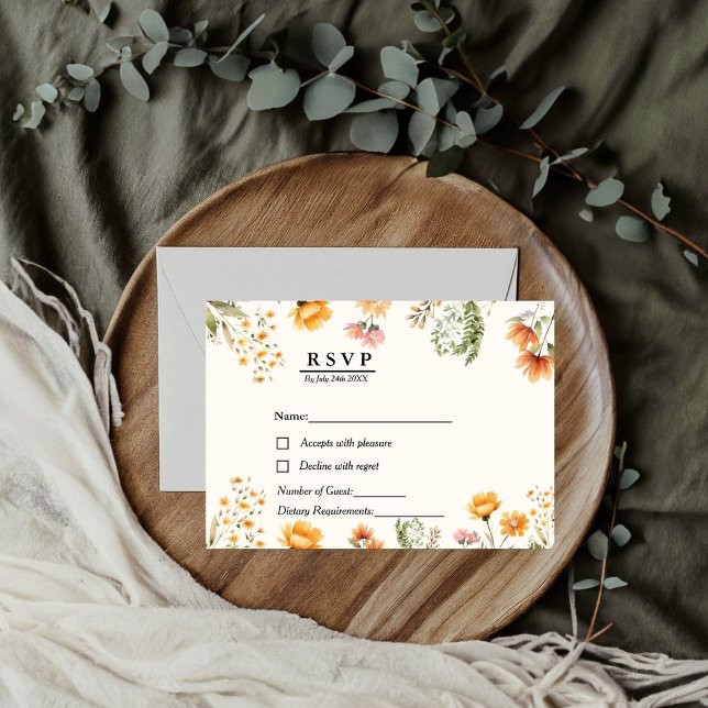 Elegant Boho Weadow Blütenblume UAWG wedung RSVP Karte (Von Creator hochgeladen)