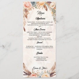 Elegant Boho Wedding Menu Menükarte