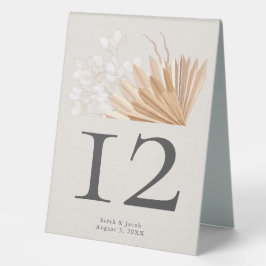 Elegant Boho Wedding Tischnummer Tischaufsteller