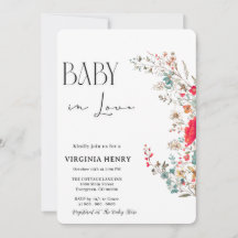 Elegant Boho Wildblume Baby Shower