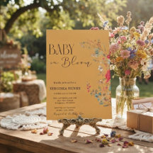 Elegant Boho Wildblume Baby Shower