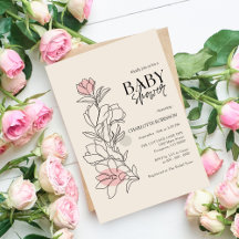 Elegant Boho Wildblume Baby Shower Einladung