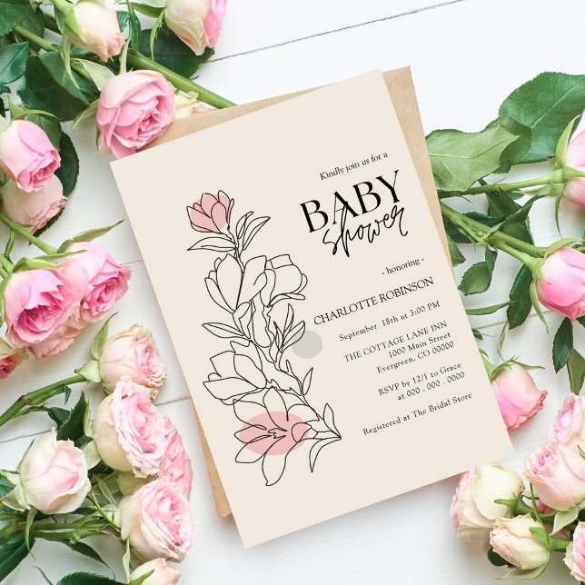Elegant Boho Wildblume Baby Shower Einladung (Von Creator hochgeladen)