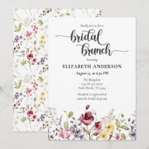 Elegant Boho Wildblume Brautparty Brunch