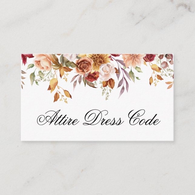 Elegant-Boho-Wildblume-Dresscode für Hochzeitsklei Begleitkarte (Vorderseite)
