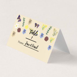 Elegant Boho Wildblume Eggshell Platzkarten