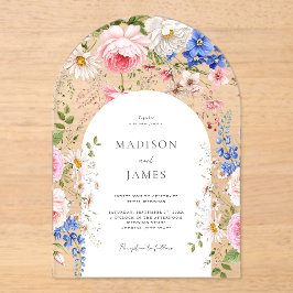 Elegant Boho Wildblume Floral Wedding Acryleinladungen