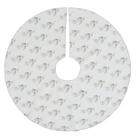 Elegant Boho Wildblume Grüne Blätter Polyester Weihnachtsbaumdecke