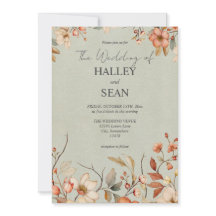 Elegant Boho Wildblume Hochzeit Einladung