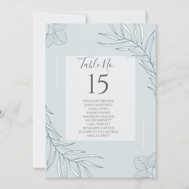 Elegant Boho Wildblume Hochzeitstisch Einladung (Vorderseite)