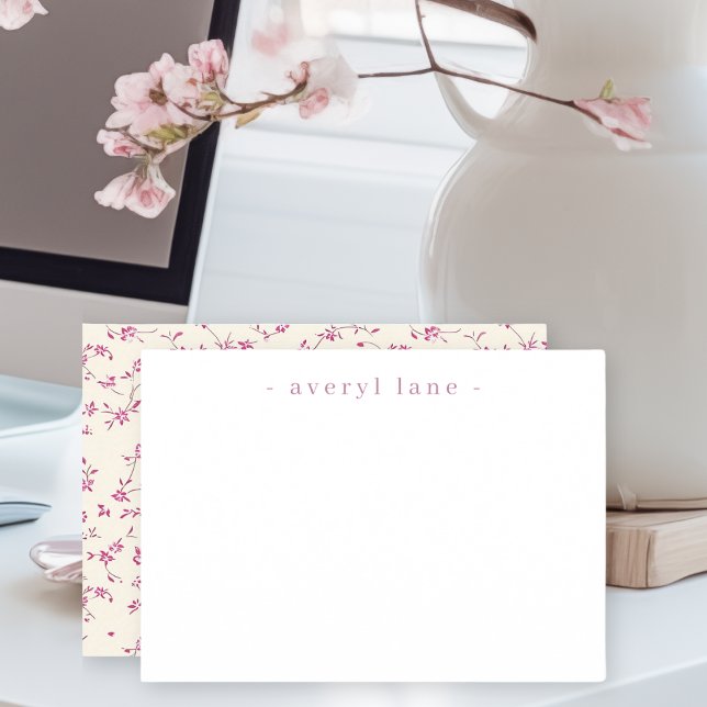 Elegant Boho Wildblume Personalisiert Stationery Mitteilungskarte (Von Creator hochgeladen)