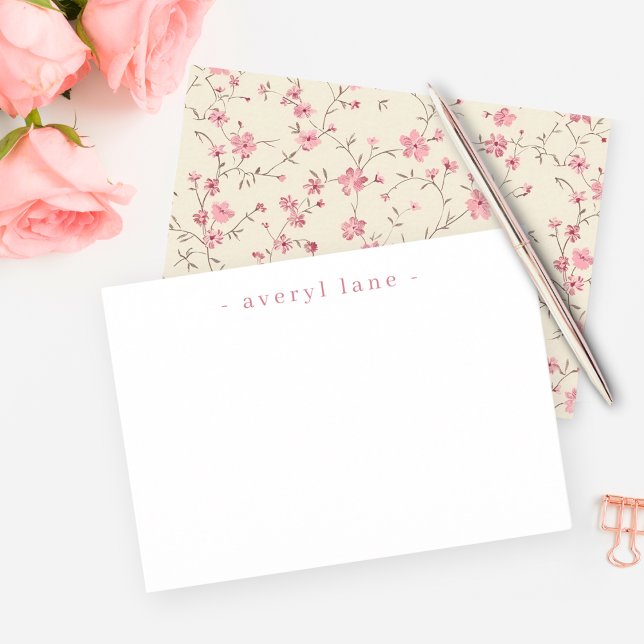 Elegant Boho Wildblume Personalisiert Stationery Mitteilungskarte (Von Creator hochgeladen)