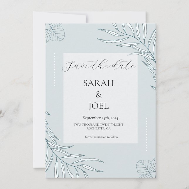 Elegant Boho Wildblume Save the Date (Vorderseite)