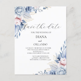Elegant Boho Wildblume Save the Date Postkarte