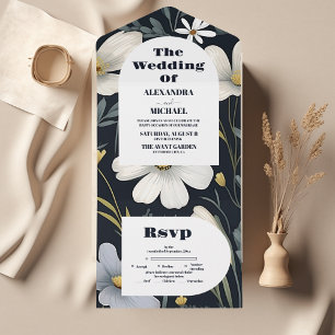 Elegant Boho Wildblume Wedding All In One Einladung