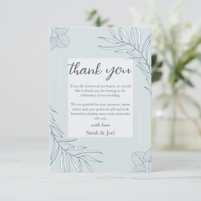 Elegant Boho Wildblume Wedding Dankeskarte (Stehend Vorderseite)