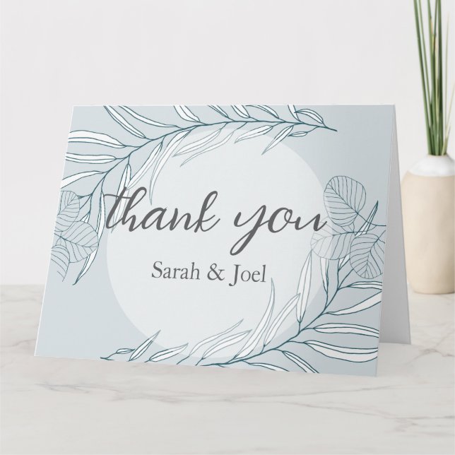 Elegant Boho Wildblume Wedding Dankeskarte (Vorderseite)