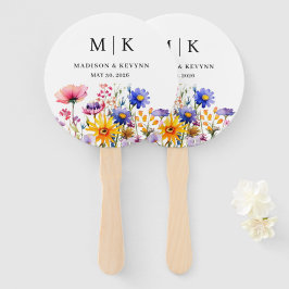 Elegant Boho Wildblume Wedding Fächer