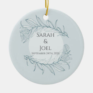 Elegant Boho Wildblume Wedding Keramik Ornament