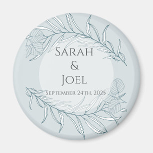 Elegant Boho Wildblume Wedding Magnet